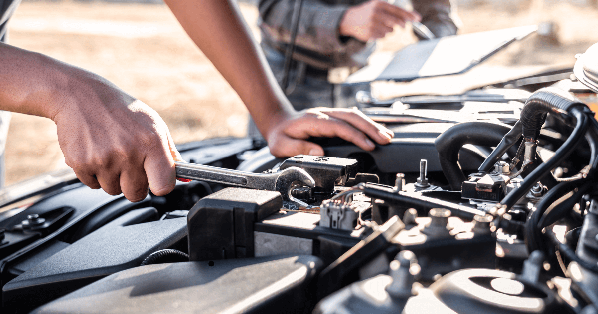 an auto mechanic doing a repair