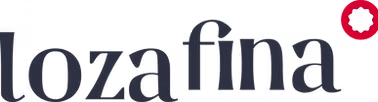 A loza fina logo with a red circle in the middle