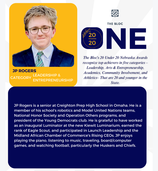 A young man wearing glasses and a tie is featured on a magazine cover.