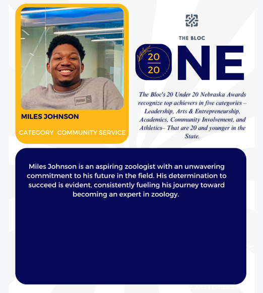 Miles johnson is an aspiring zoologist with an unwavering commitment to his future in the field