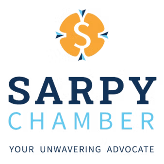 A logo for the sarpy chamber your unwavering advocate