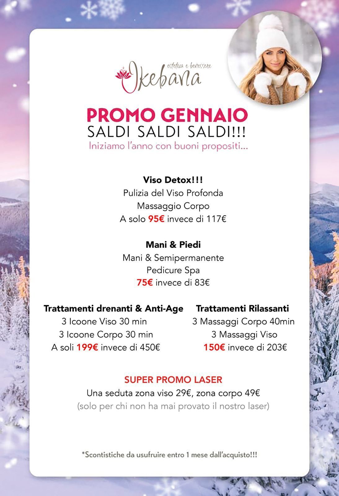 Promozioni natalizie per Ikebana: manicure, massaggi e trattamenti spa, valide fino a febbraio 2026.