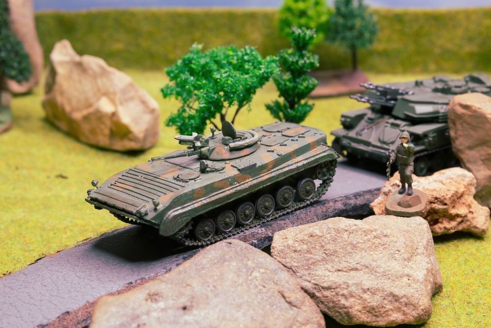 Miniature Armored Vehicle On A Miniature Battlefield — Midtown Hobbies In Lismore, NSW