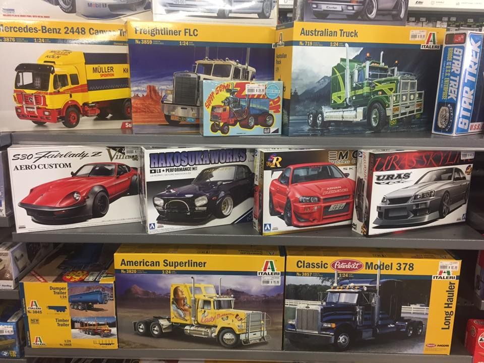 Shelves Displaying Various Model Car And Truck Boxes — Midtown Hobbies In Lismore, NSW