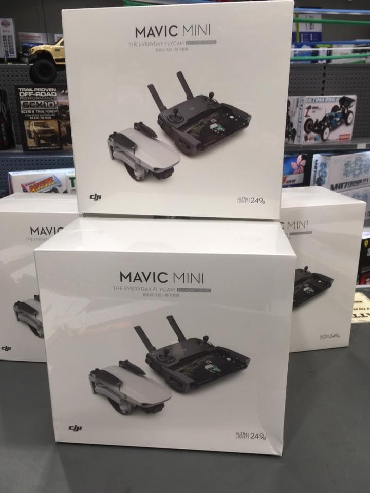 Boxes of DJI Mavic Mini Controller Stacked In A Store — Midtown Hobbies In Lismore, NSW