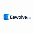 Eewolve Inc logo with blue stylized “E” icon and dark text on white background