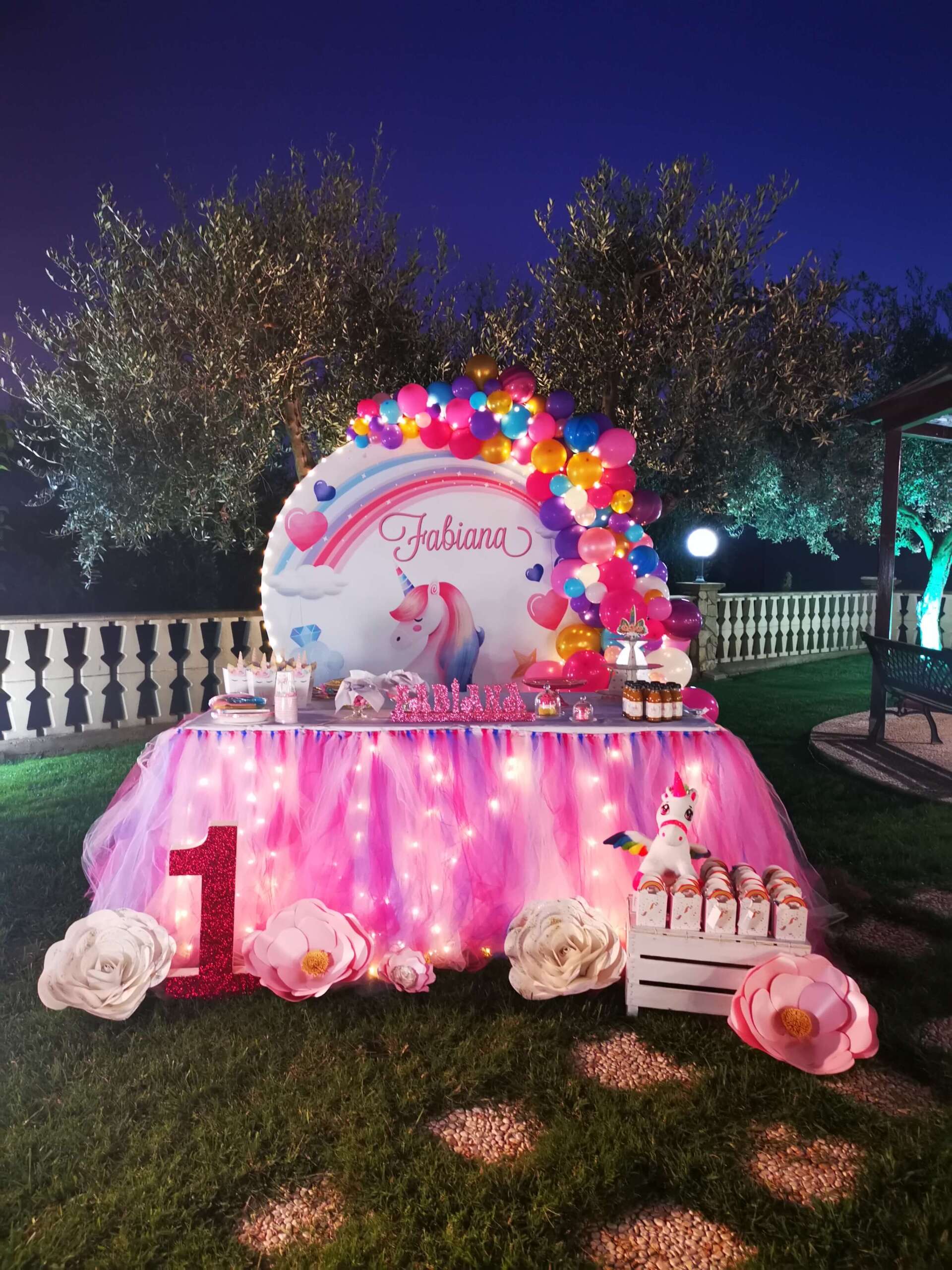 scultura di palloncini rosa