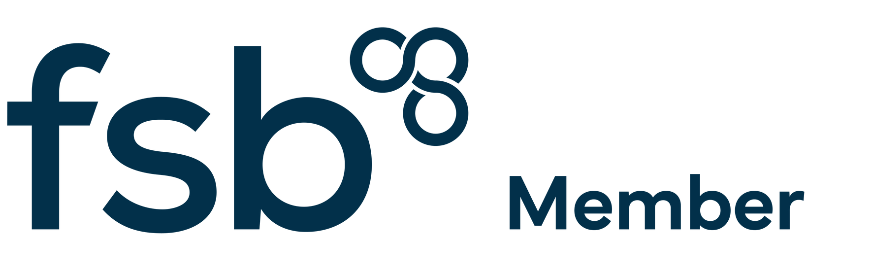 Fsb Member logo. Dark blue text and circular graphic on white background.