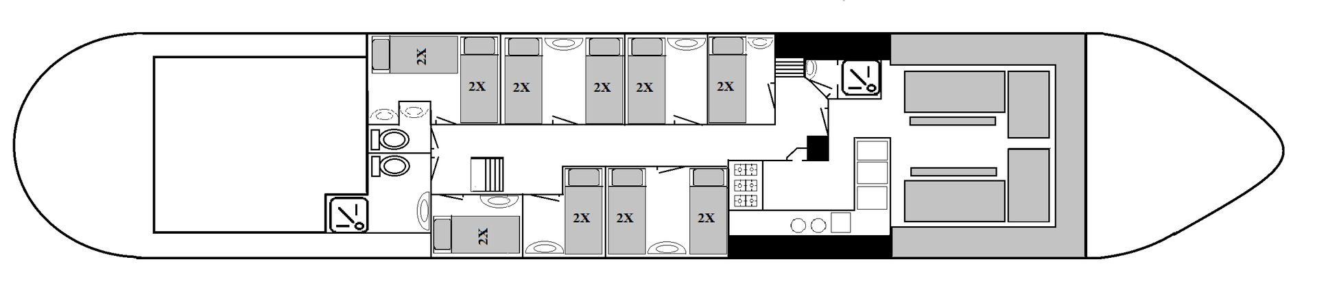 plattegrond van het zeilschip en charterschip Lauwerszee uit Harlingen