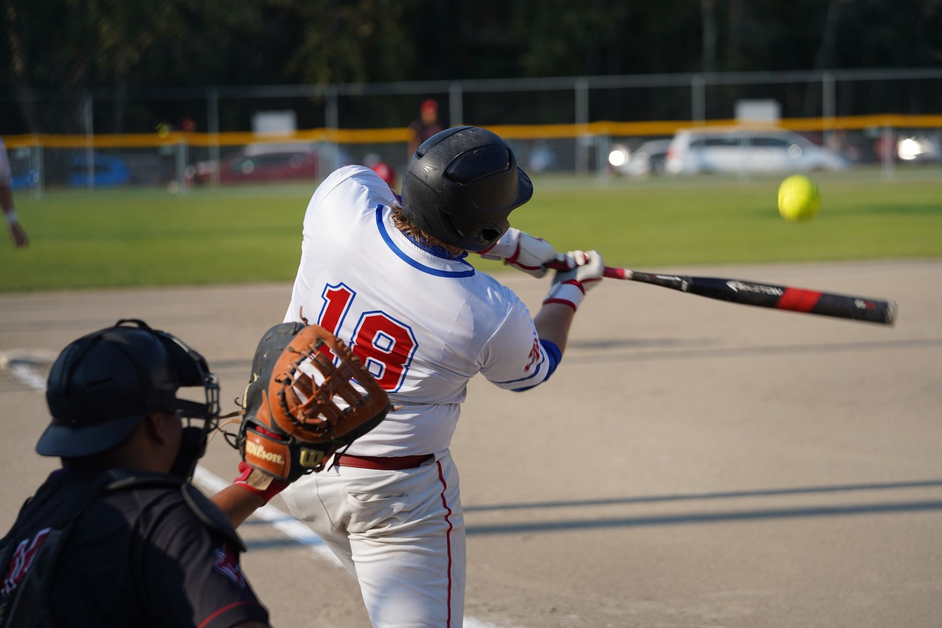 Tony Wark Midland Explorers hits a ball