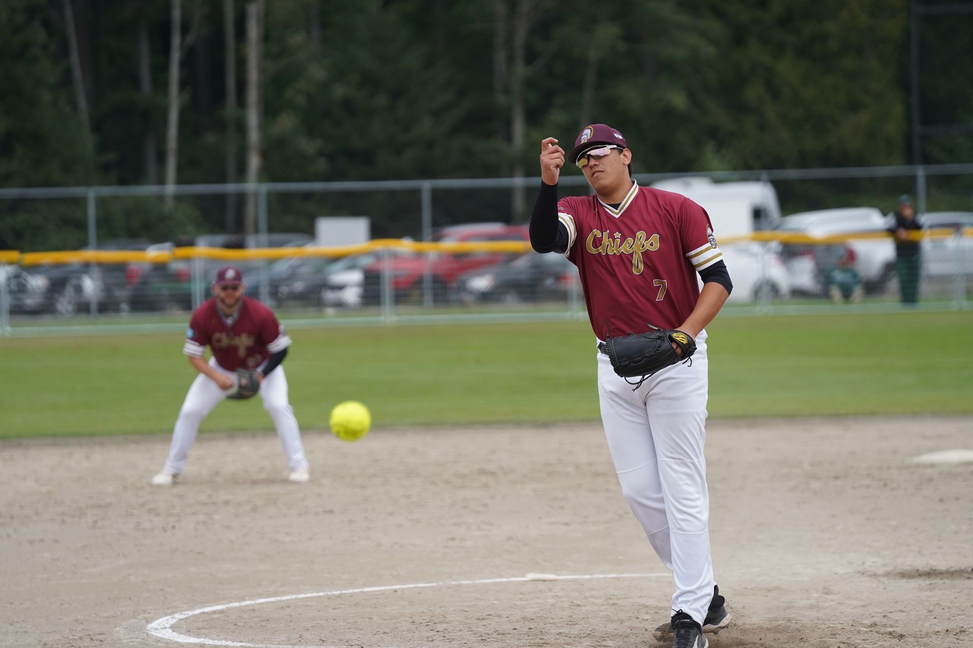 Marco Diaz Hill United Chiefs pitches a ball