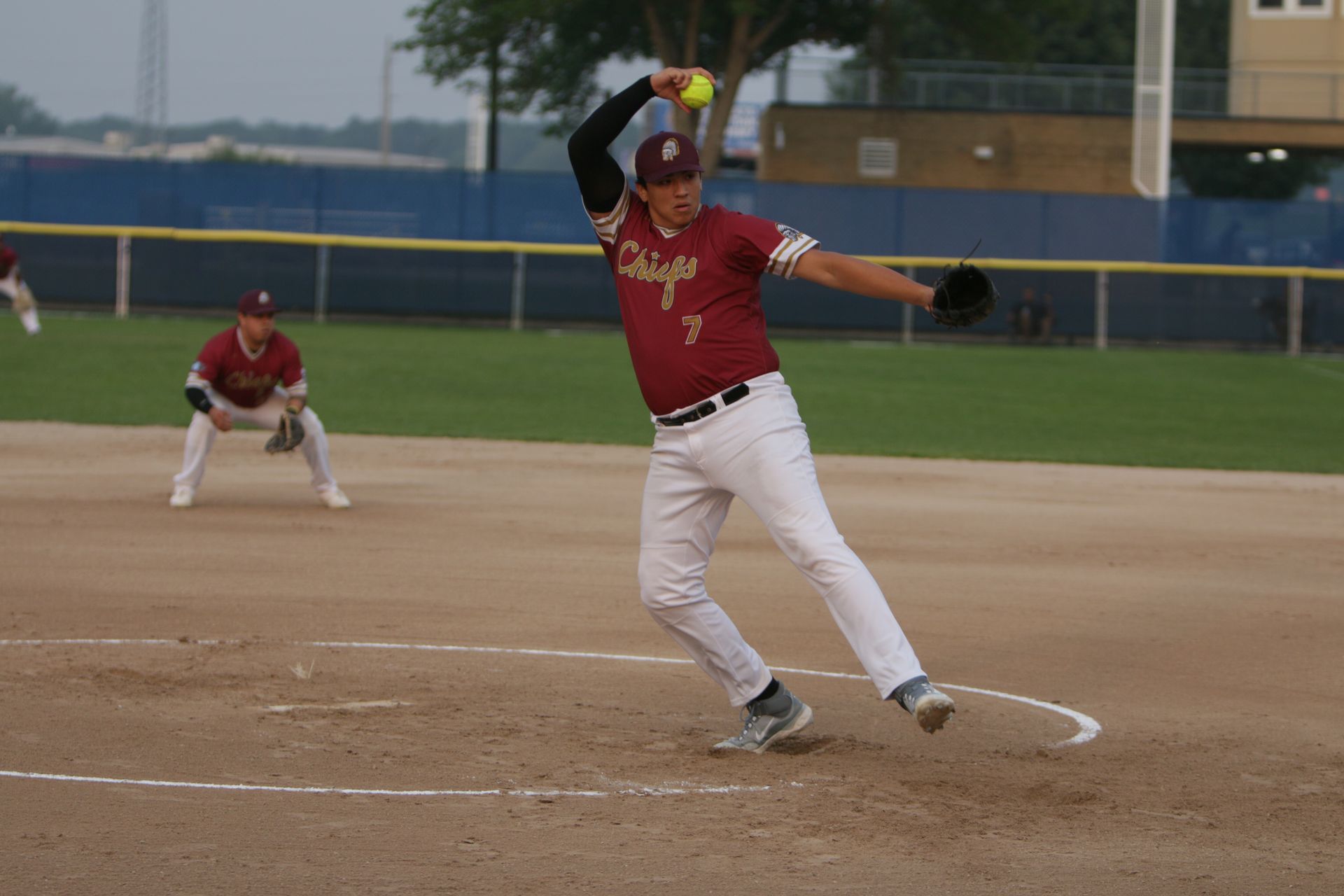 2025 ISC Most Outstanding Pitcher Marco Diaz pitching for Hill United Chiefs