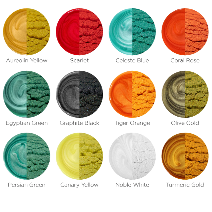 12 colors autumn hues mica powder vs in-use