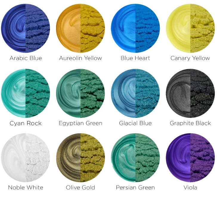 12 powders vs in-use summer mountains color of mica powder