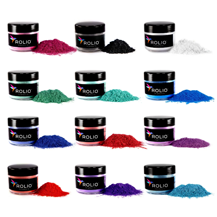 12 jars of northern lights colors mica powder