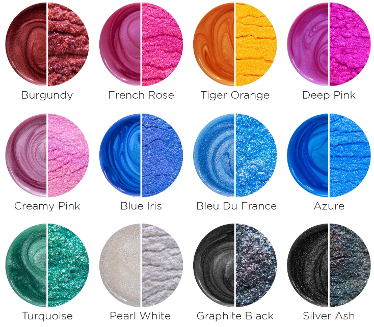 Dry powder vs in use epoxy tints, 14 Original colors,2