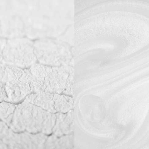 mica powder vs in use, representing 1 pound of noble white