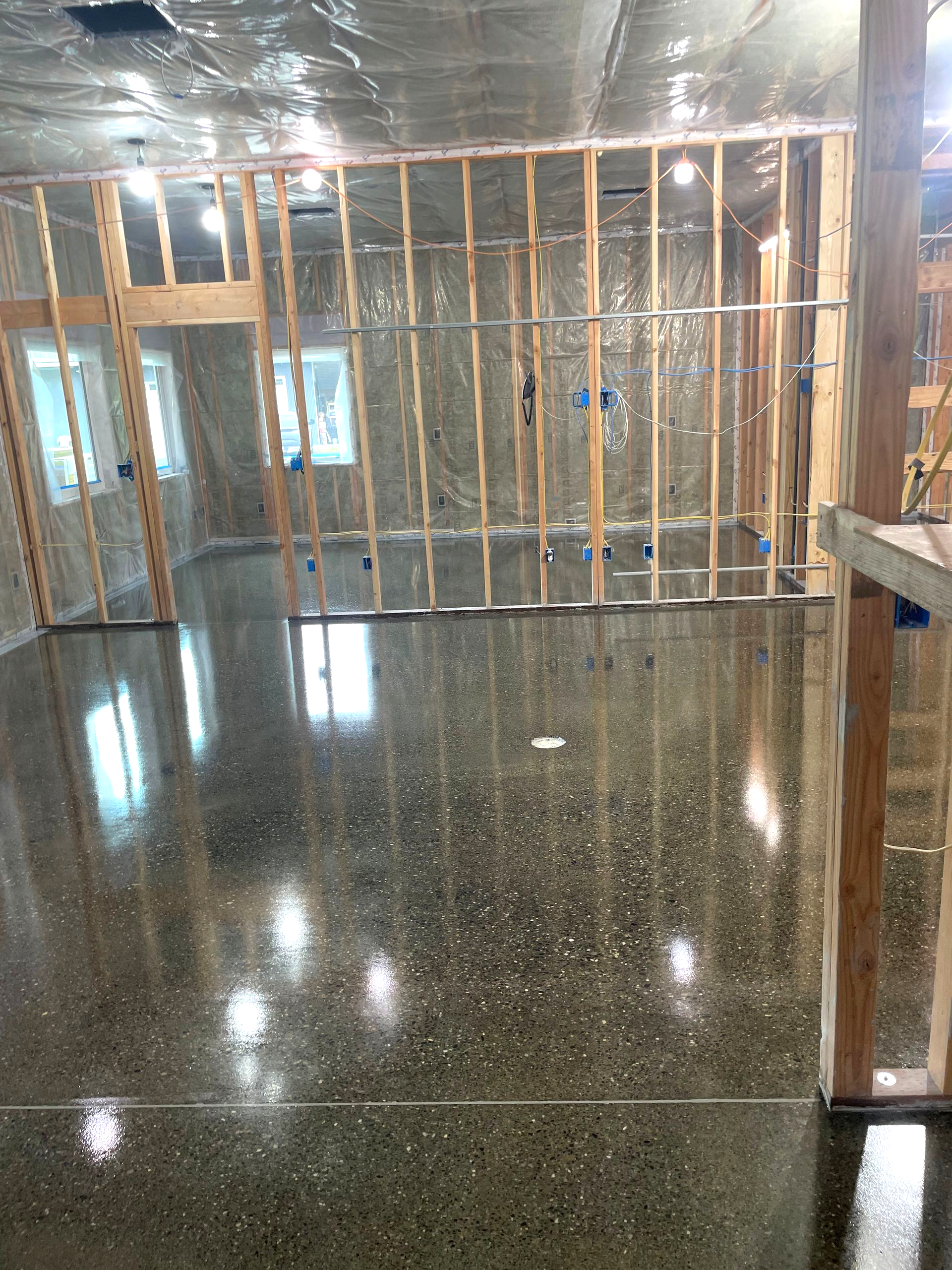 Residential Epoxy floor anti skid entire home new construction