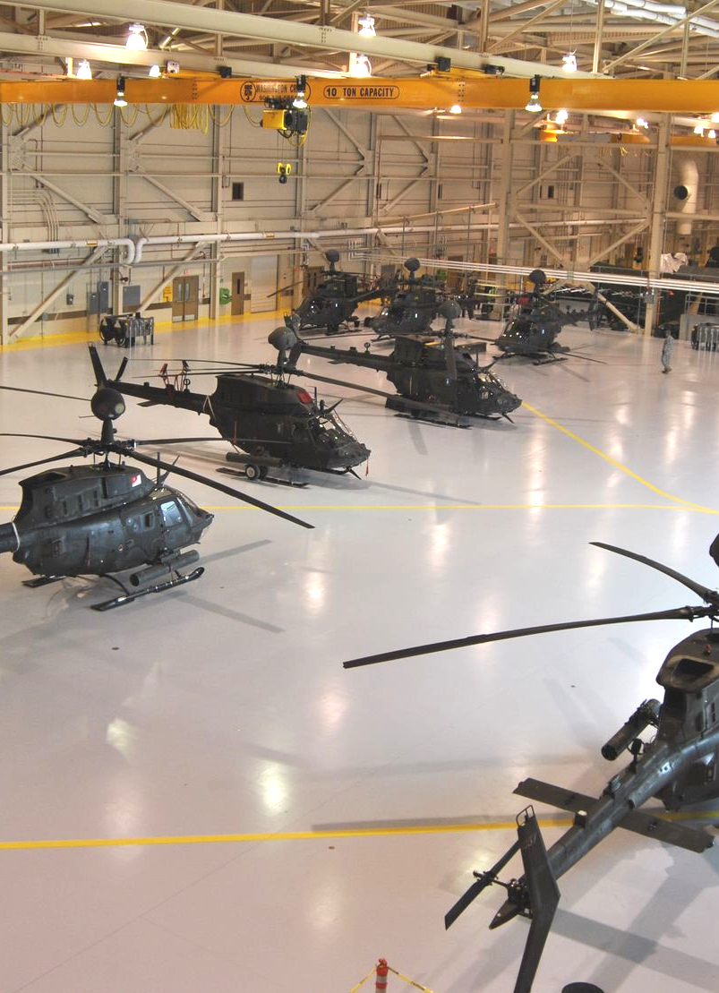Professional Commercial Epoxy Floor Installation in Alaska Military Hangar