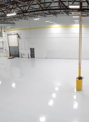 Wasilla Warehouse Light Gray Solid Color Epoxy with anti-skid topcoat