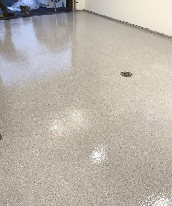 GH Alaska Epoxy Rental Equipment used for this beautiful garage floor with Epoxy Coatings.