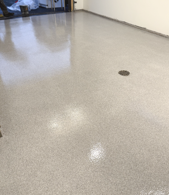 DIY Installed Epoxy Flake Floor