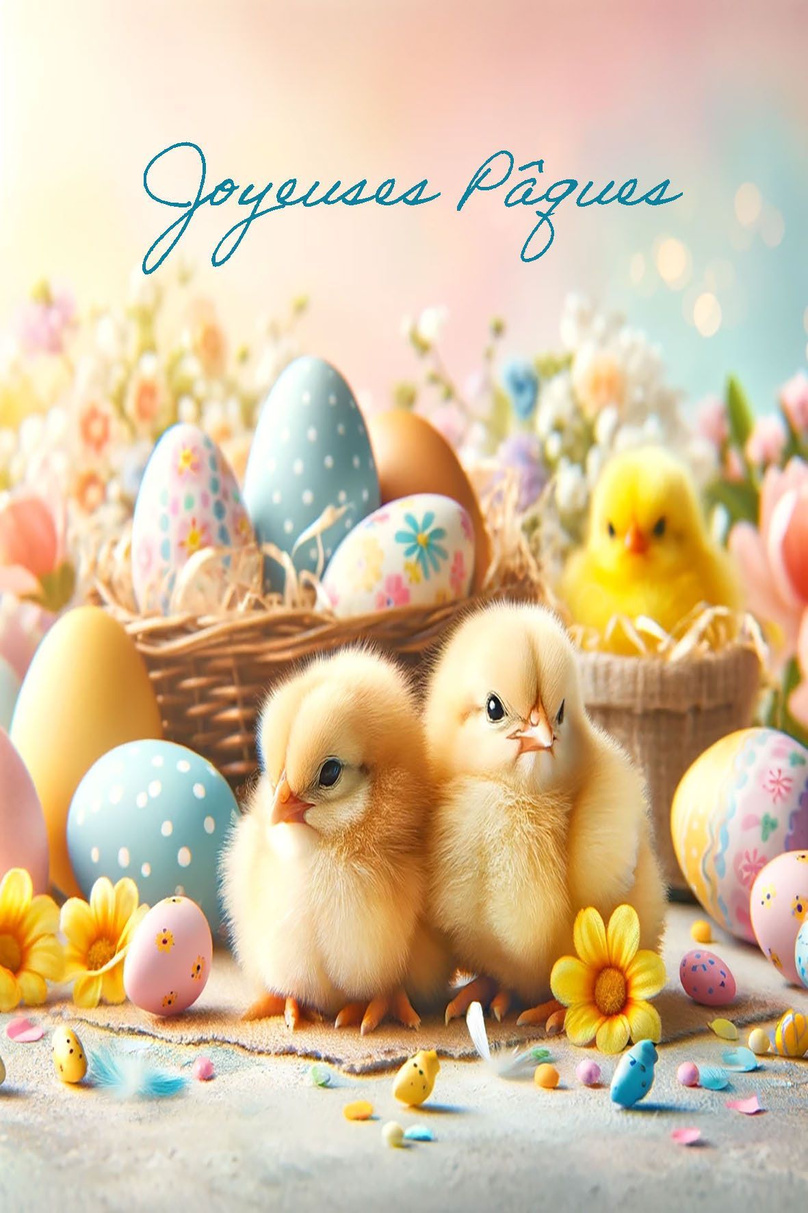 carte de poussins et d oeufs de paque