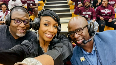 KEYA INTERVIEWING TUSKEGEE'S HEADCOACH MBB AT MORHOUSE COLLEGE. 11/22