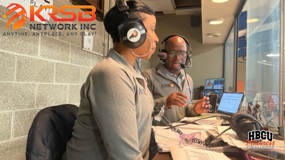 CIAA MBB AT LUPA INSIDE OF THE MANNY PRESSBOX '23. KEYA AND ORLANDO CALLING THE GAME ON KRSB NETWORK INC.