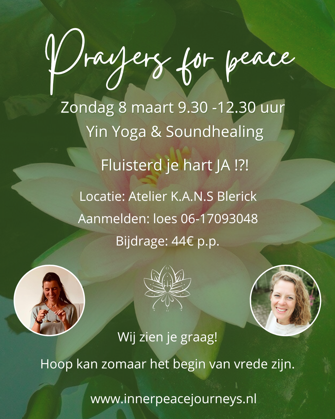 Peace starts within, soundhealing with Himalayan Singing Bowls