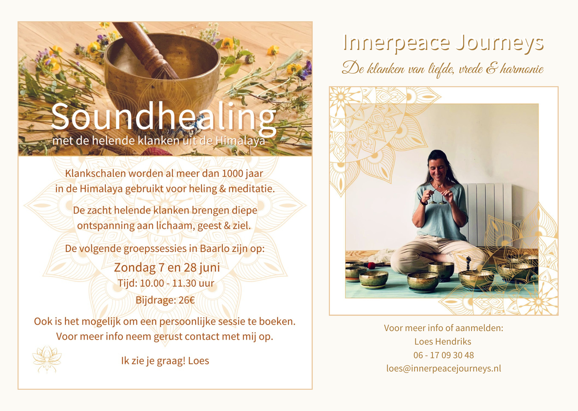 Peace starts within, soundhealing with Himalayan Singing Bowls