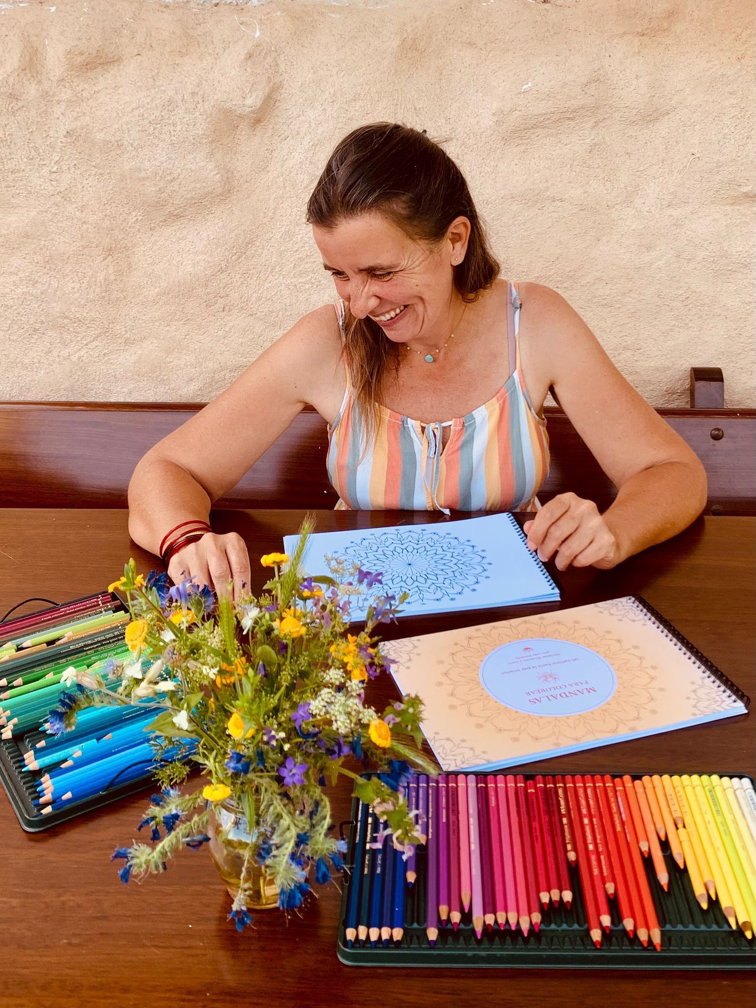 Retreat Spain, Casa Manuela, Mandala colouring in the Garden of Peace