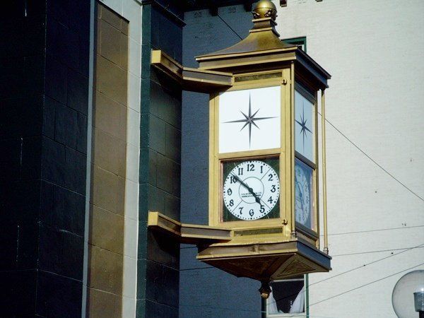 outdoor clock with star at top