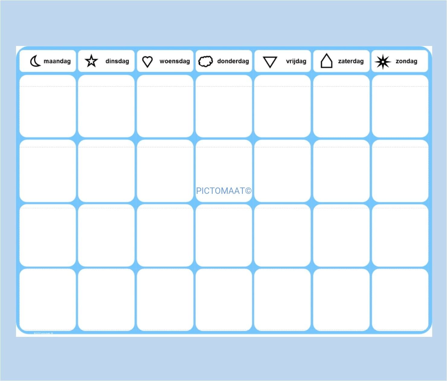 Kalender (4 weken; A3-formaat)