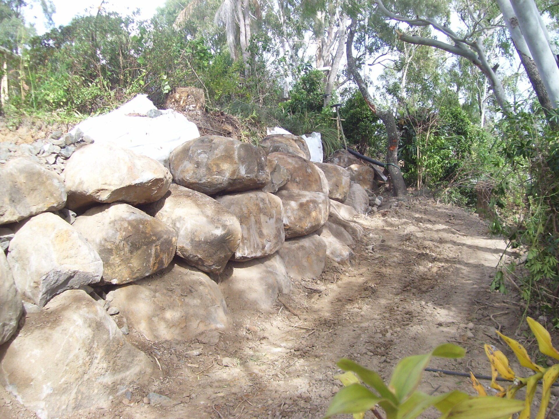 Rock Wall Installation — A1 Rock This City Truck & Dog Hire In Good Night QLD