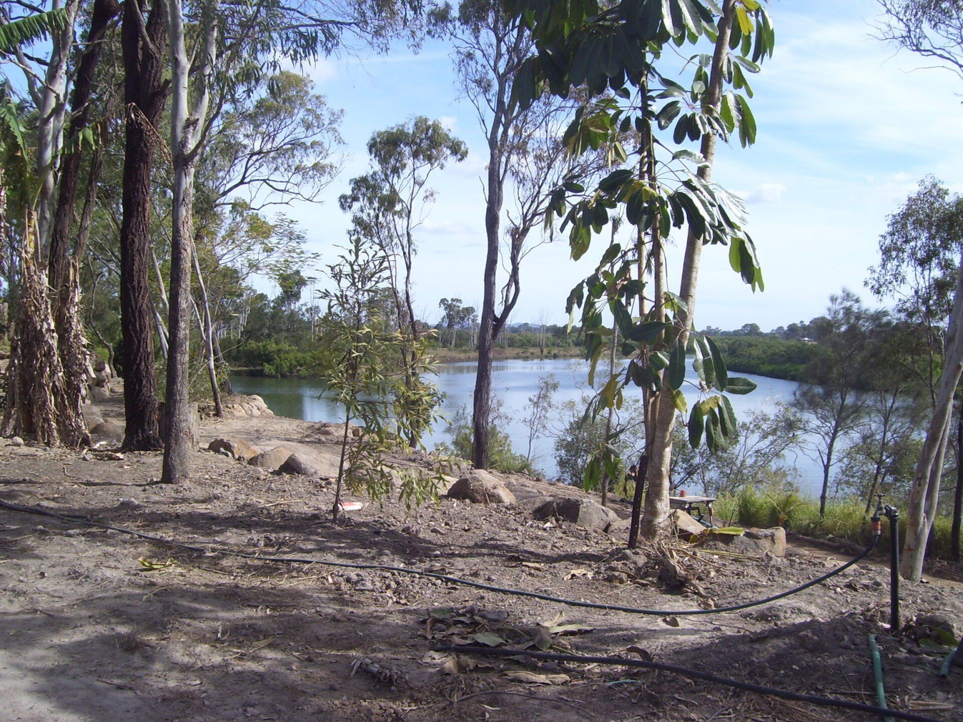 Completed Rock Wall Beside Lake 2 — A1 Rock This City Truck & Dog Hire In Good Night QLD