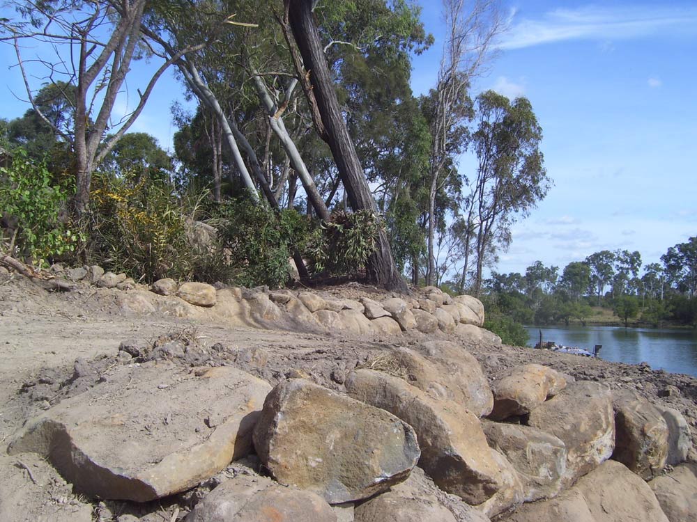 Rock Wall beside the Lake — A1 Rock This City Truck & Dog Hire In Good Night QLD