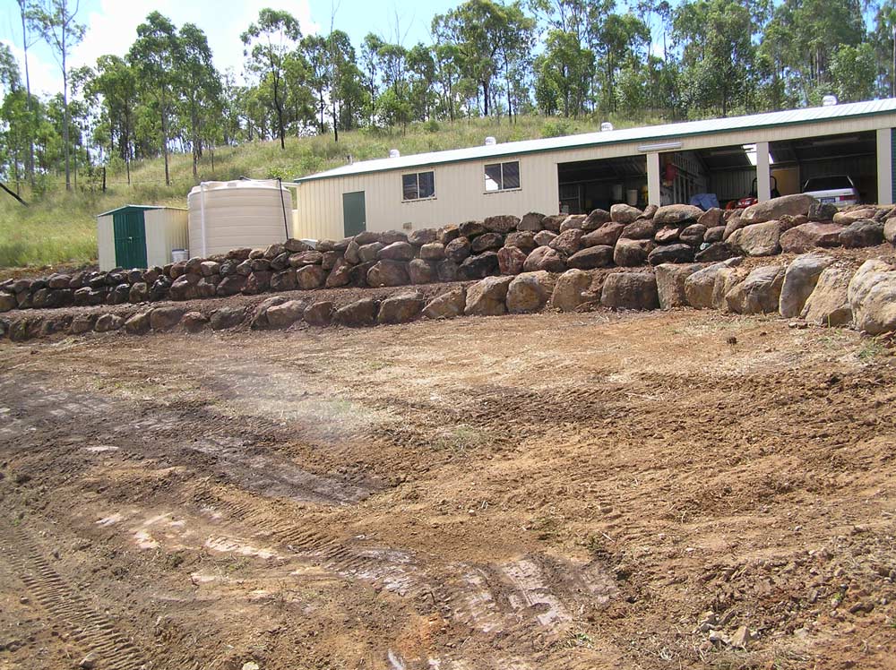 Rock Wall in Progress 12 — A1 Rock This City Truck & Dog Hire In Good Night QLD