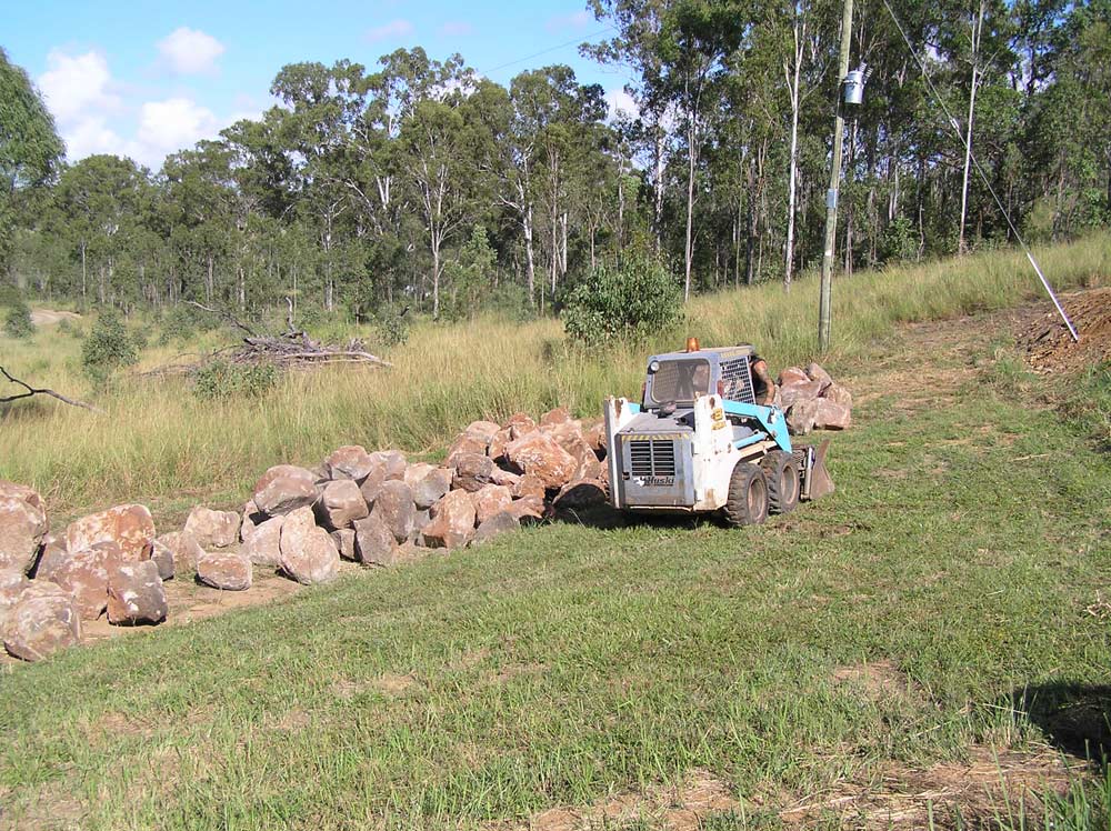 Rock Wall in Progress 14 — A1 Rock This City Truck & Dog Hire In Good Night QLD