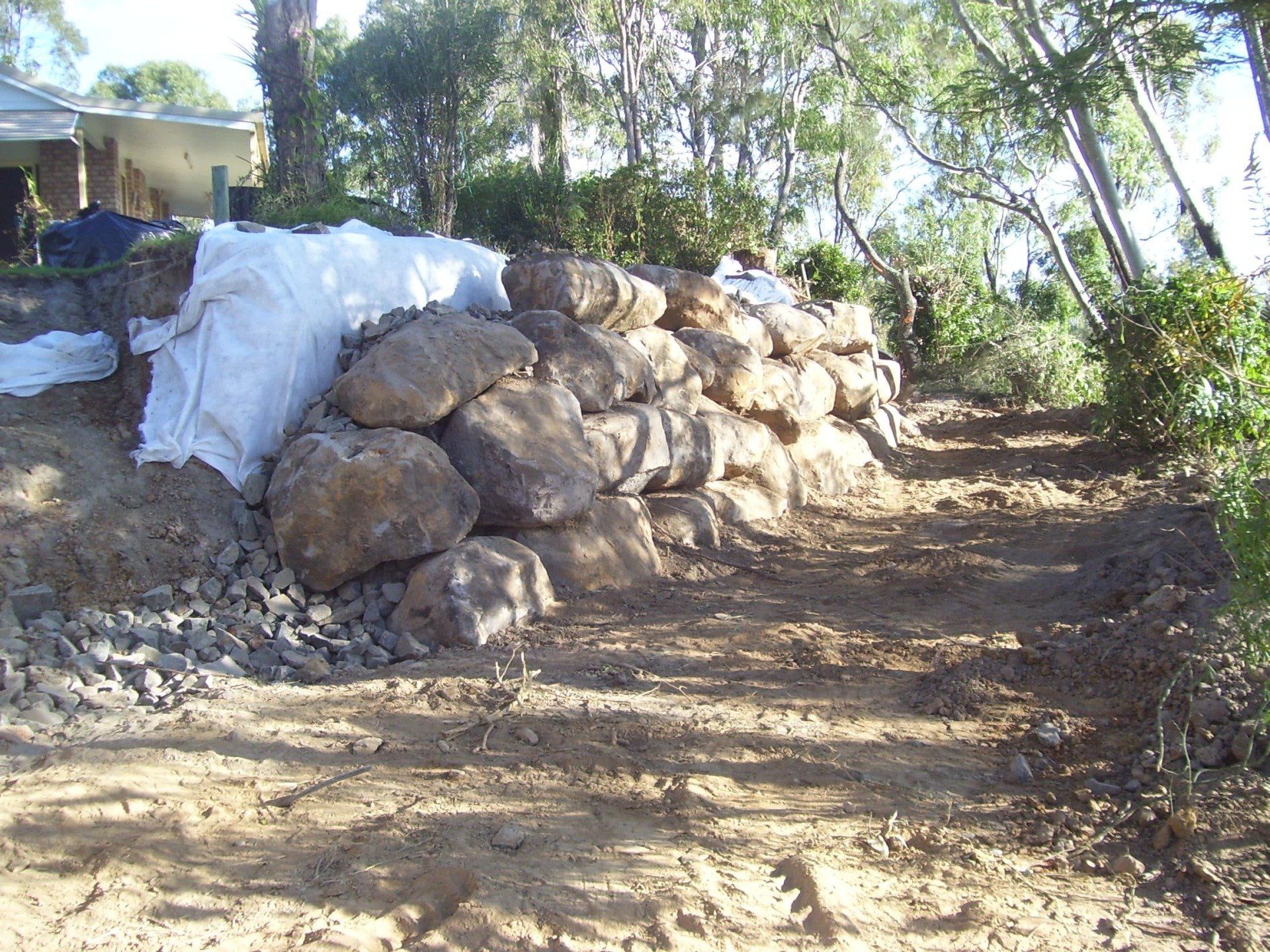 Rock Wall Installation —  A1 Rock This City Truck & Dog Hire In Good Night QLD