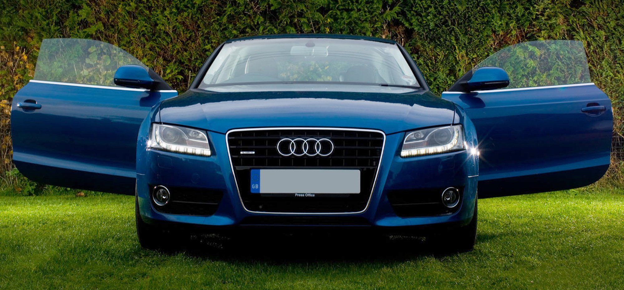 Blue Audi car