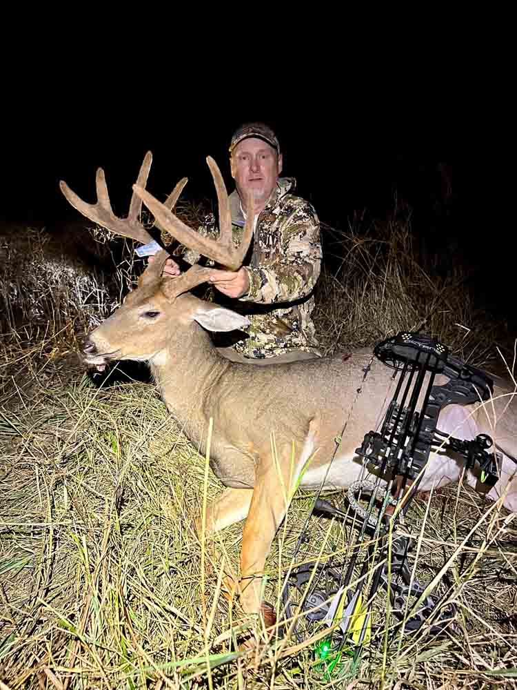 Close-up of deer tracks on forest floor
