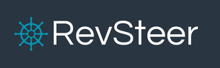 The rev steer logo has a steering wheel that represents the 8 major aspects to revenue lifecycle reporting