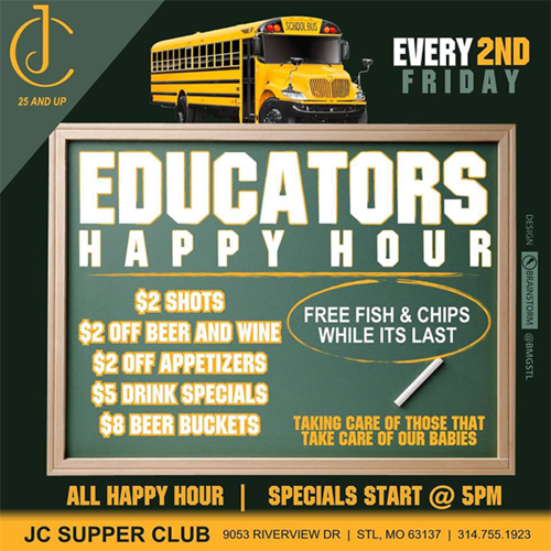 Educators Happy Hour | St. Louis, MO | JC Supper Club
