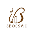白色背景上的棕色標誌，包含一個風格化的字母“B”，其中有一個小瓶子圖標，上方是文字“3BOSSWU”。