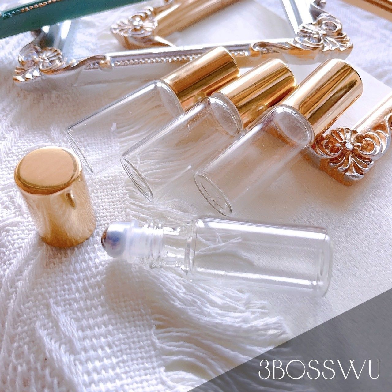 1535小工具   3BOSSWU小商品｜銀蓋/金蓋玻璃滾珠瓶  5ml