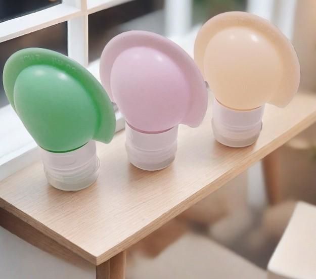 2711小工具｜3BOSSWU小商品｜韓系3色可選 【紫色】【綠色】【米色】燈泡按壓分裝軟瓶｜乳液精華液洗髮精沐浴乳護手乳均適用｜90ML