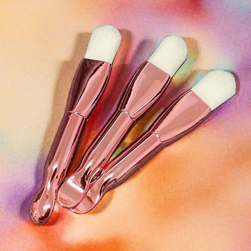 3BOSSWU小商品｜雙頭軟毛挖勺面膜刷｜銀色/玫瑰金/玫瑰金(白毛)｜三色可選｜1支$50