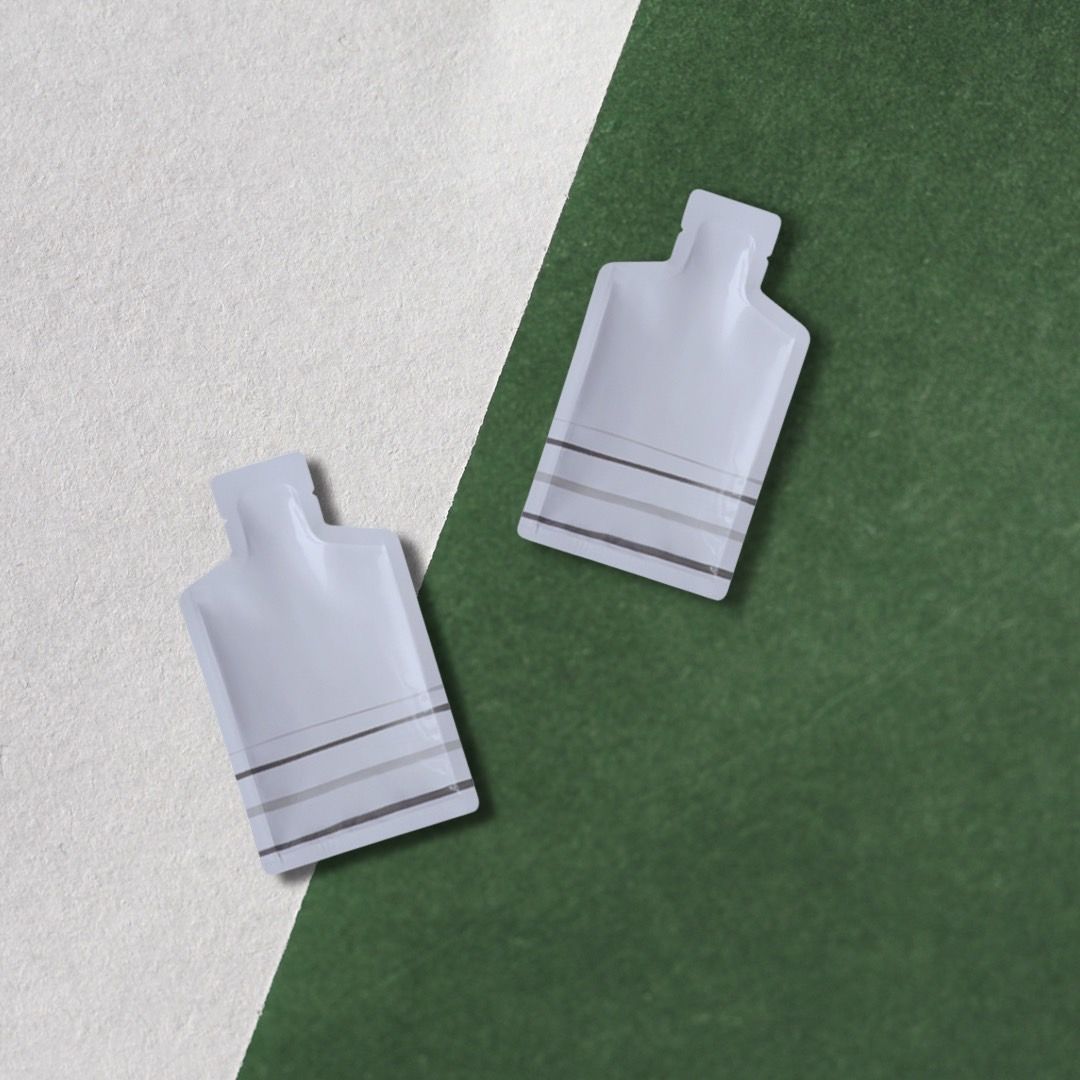 3bosswu小商品｜精華液造型多尺寸封口袋封膜鋁袋｜內容重量約6-8g｜金條紋/粉條紋/白條紋款｜一包100張（秤重量會落差+-2張）