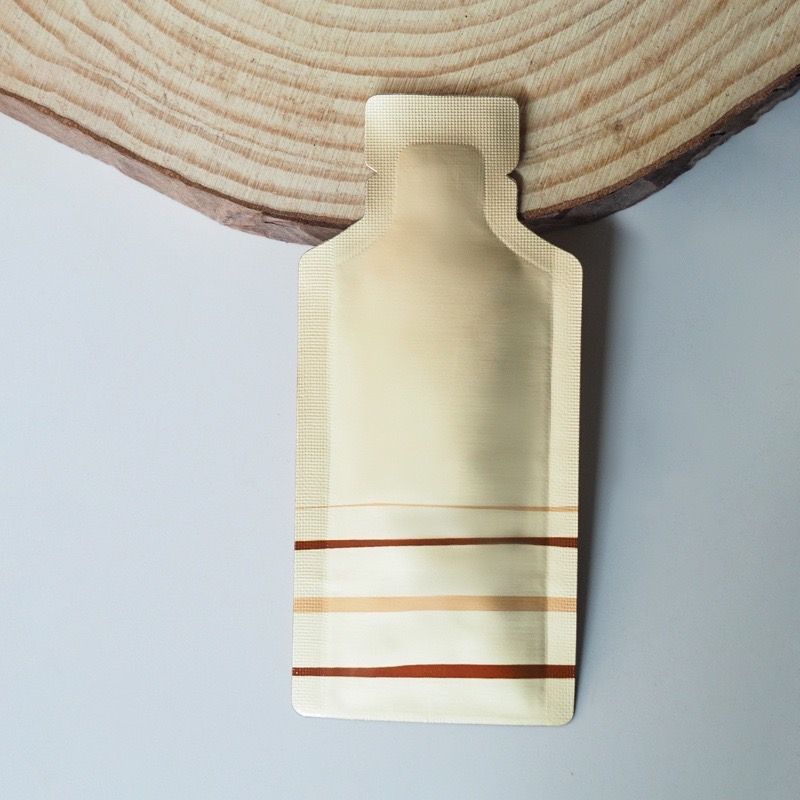 3bosswu小商品｜精華液造型多尺寸封口袋封膜鋁袋｜內容重量約6-8g｜金條紋/粉條紋/白條紋款｜一包100張（秤重量會落差+-2張）